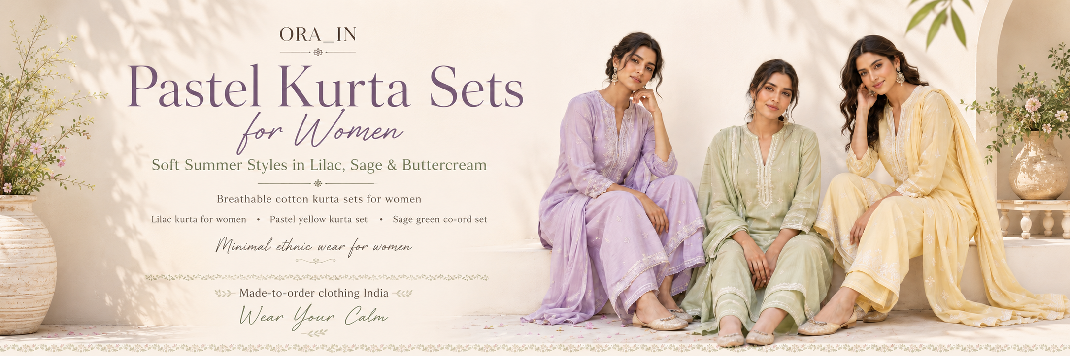 Pastel Kurta Sets for Women: Soft Summer Styles in Lilac, Sage & Buttercream