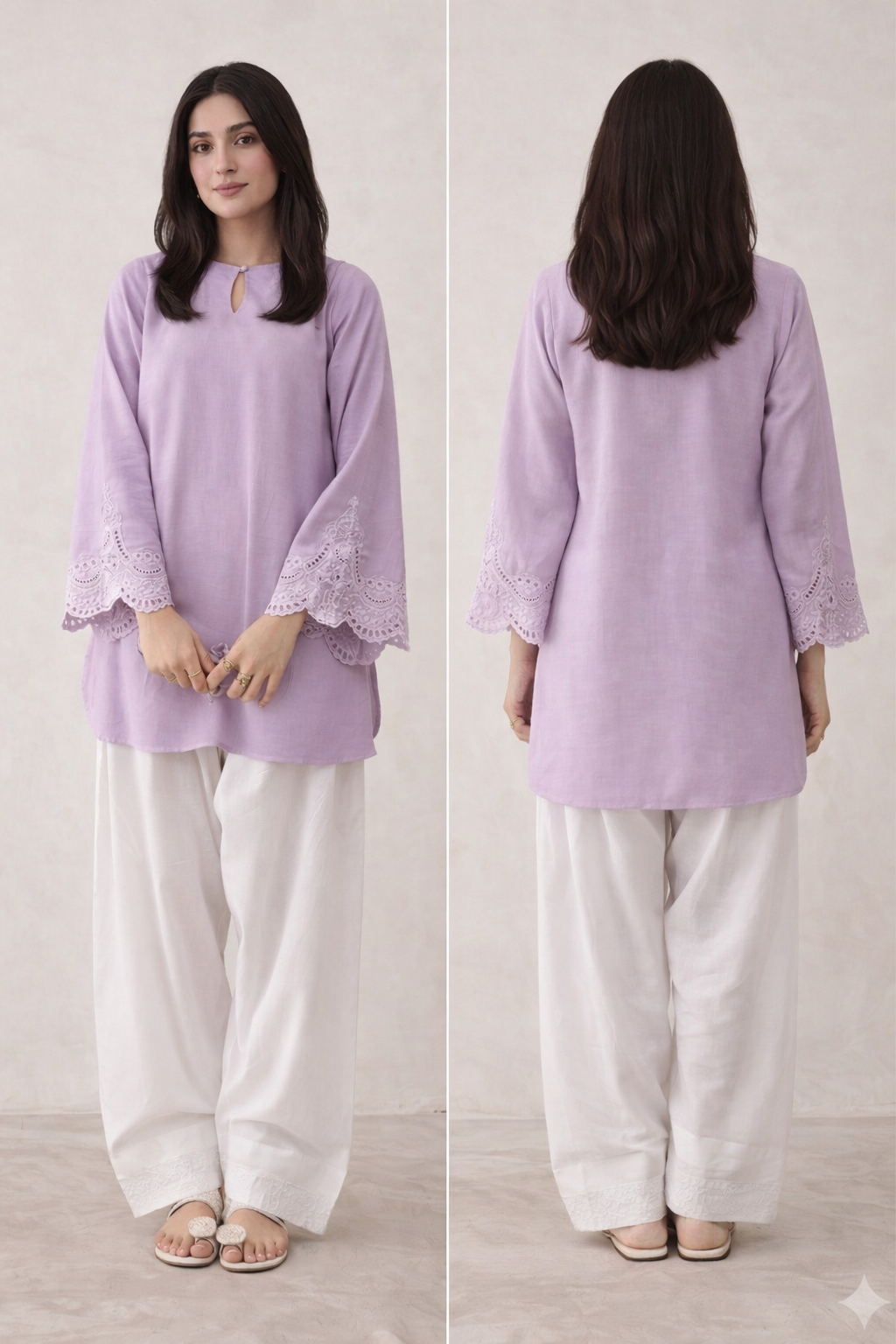 Bristle Velvet Lace Kurta
