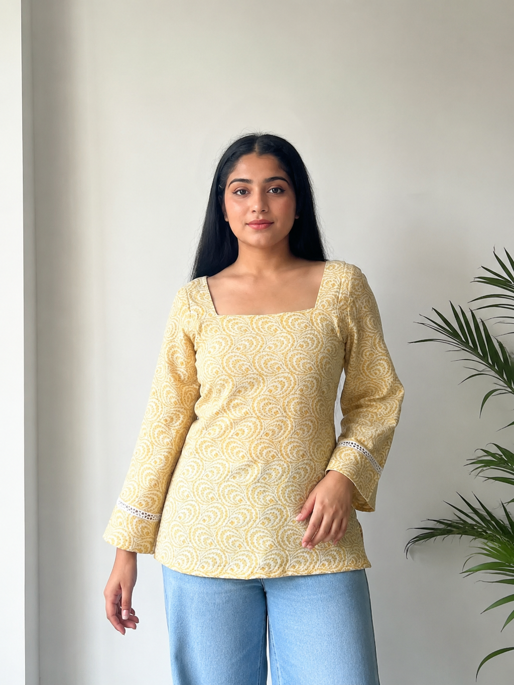 Buttercream Reverie Square-Neck Top by ORA_IN