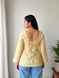 Buttercream Reverie Square-Neck Top by ORA_IN