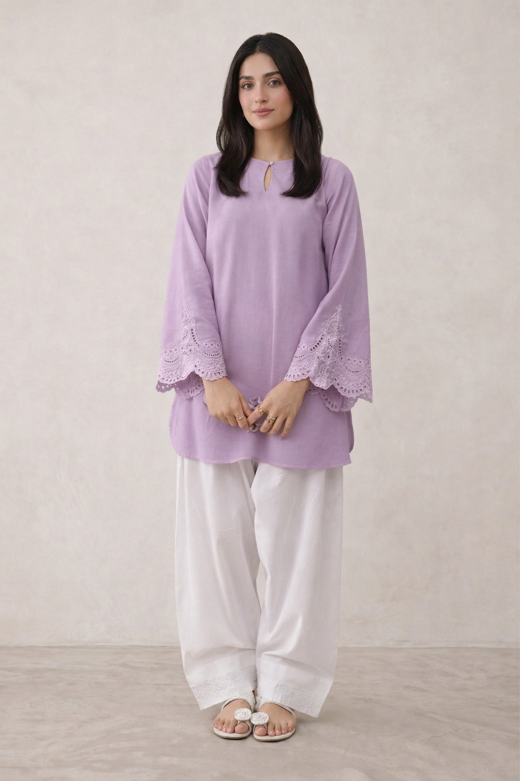 Bristle Velvet Lace Kurta
